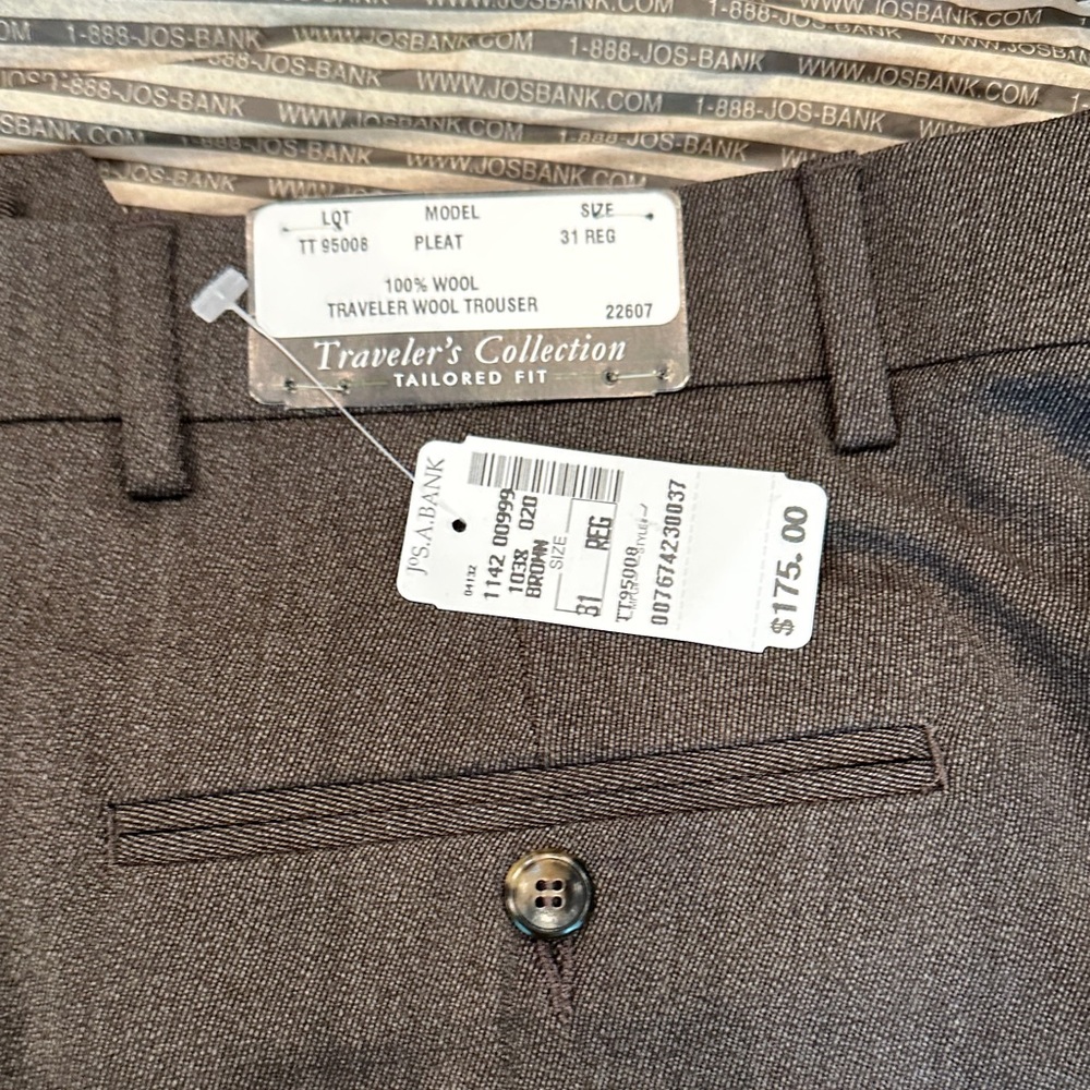 Jos. A. Bank Brown Wool Trousers